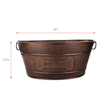 Dog Toy Bin Indestructible - Embossed "Dog Toys" Bone - Copper Oval Medium | BREKX