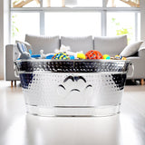 Dog Toy Bin Indestructible - Embossed Paw Print - Stainless Steel Medium | BREKX