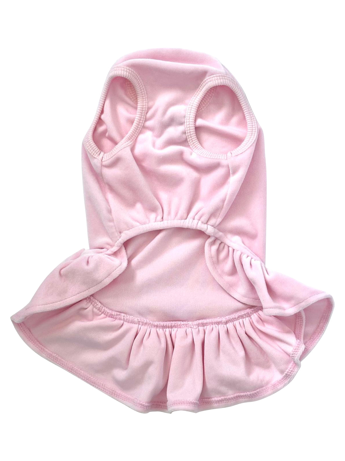 Velour Dress with Pink Bow  and Pearls