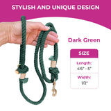 Dark Green Boho Chic Rope Leash