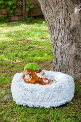 Calming Faux Fur Dog Bed with Memory Foam Bolster