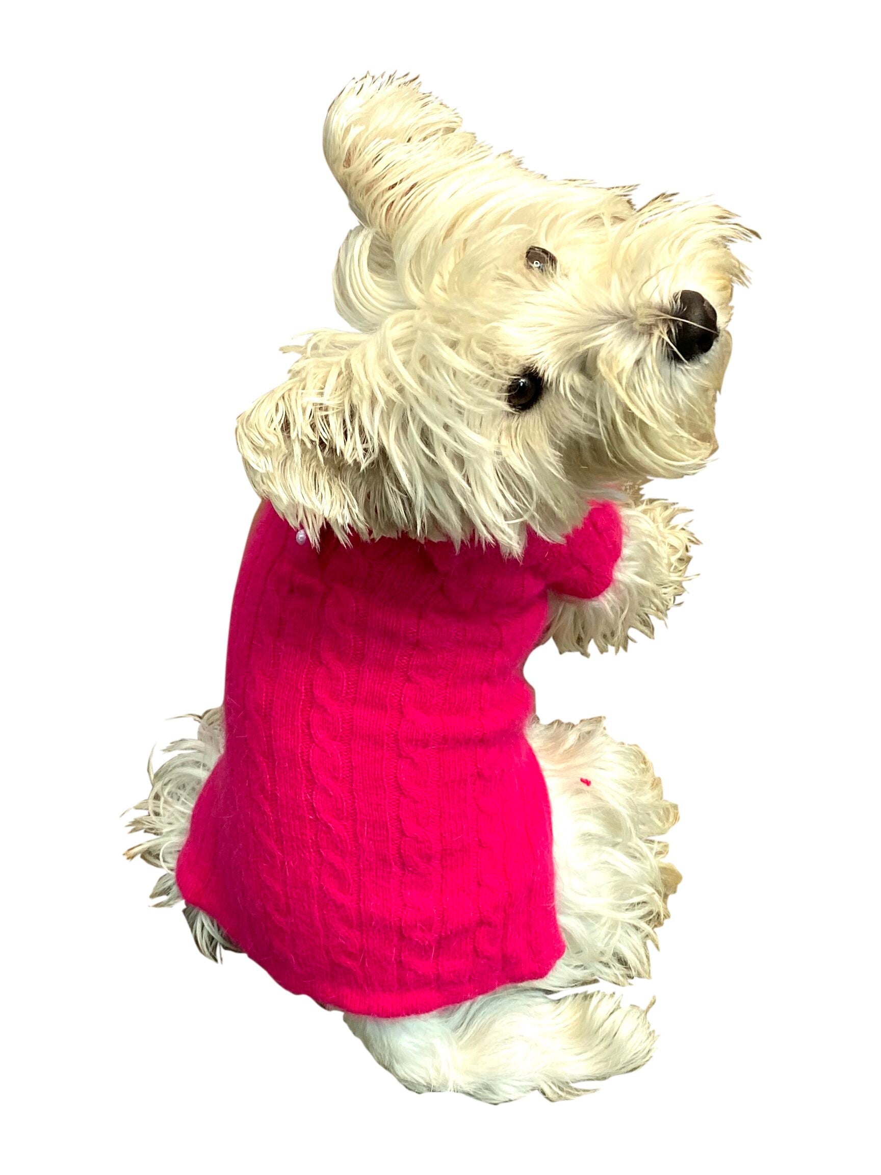 Luxury Preppy Cable Polo Sweater, Fuchsia