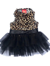 Retro Leopard Velvet Tutu Dress