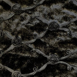 Large Blanket, Embroidered Roses in Black