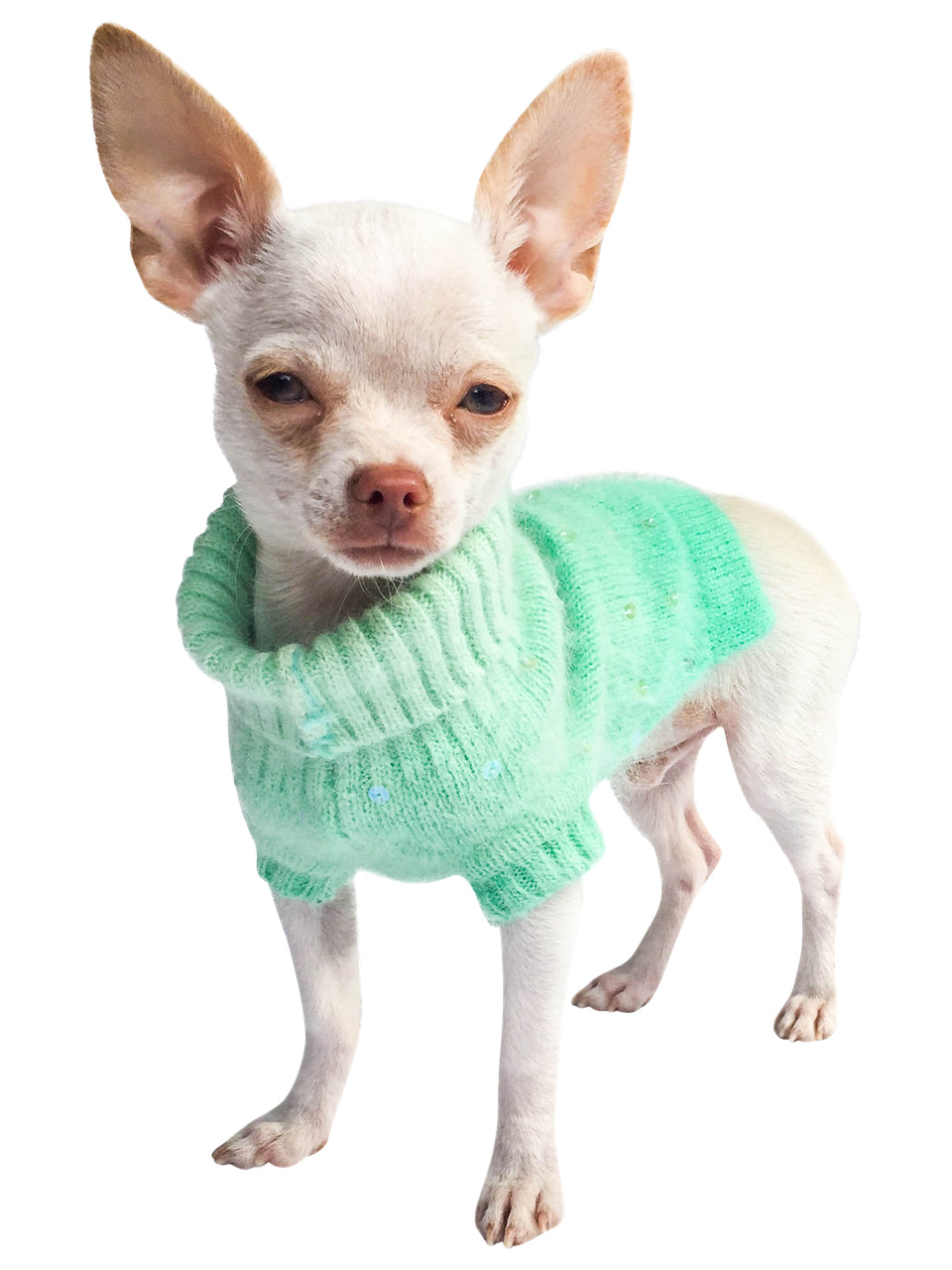 Luxury Sparkle Beverly Hills Sweater, Seafoam Green