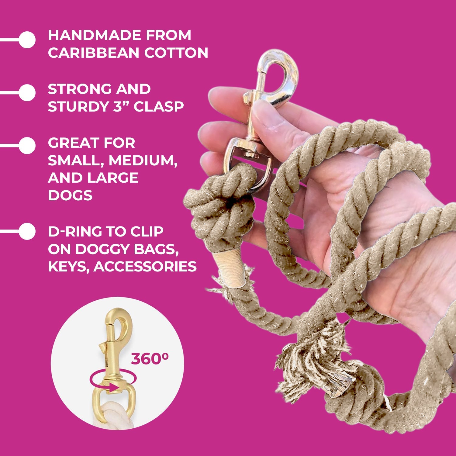 Tan Boho Chic Style Leash