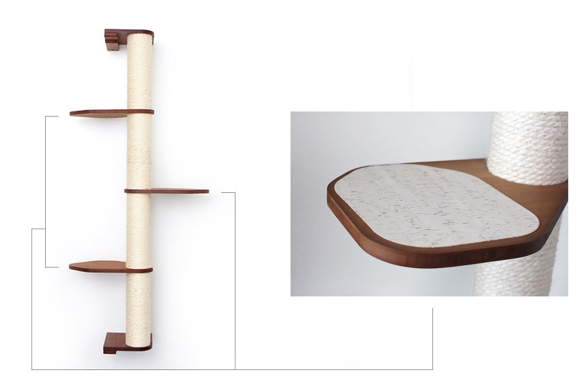 Wall Mounted Cat Climbing Pole - Sisal by Catastrophic Creations