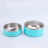 Aqua Blue Stainless Steel Dog Bowl