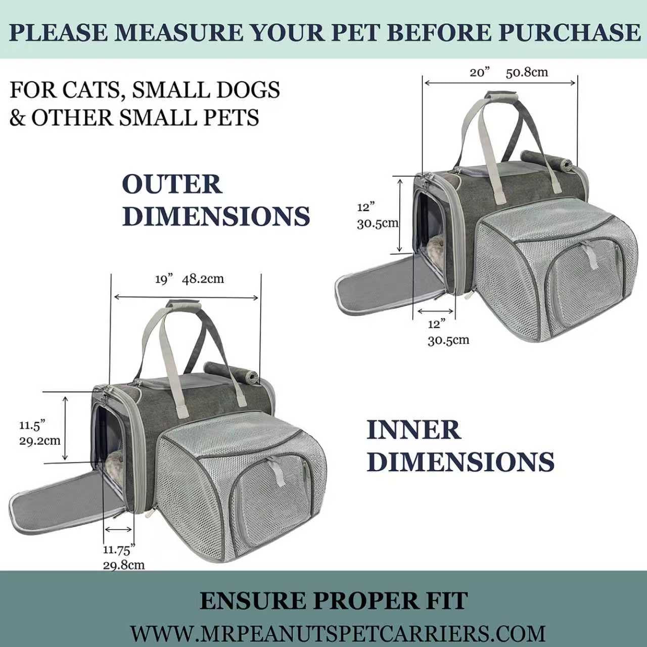Mr. Peanut's Gold Series Big Apple XL Size Airline Compliant Expandable Pet Carrier