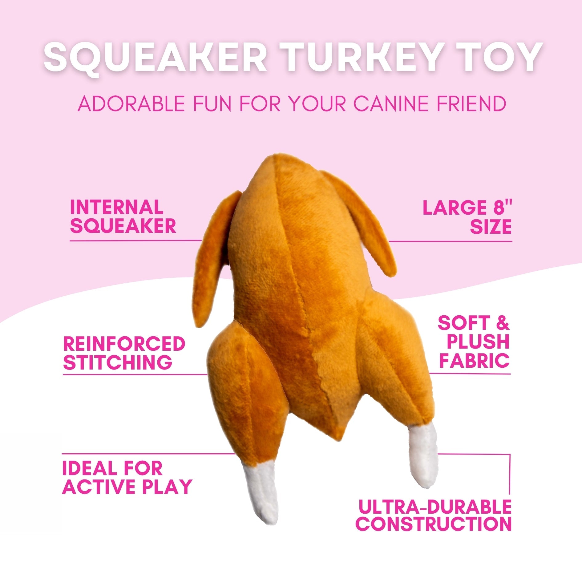 Thanksgiving Squeaky Plush Turkey Dog Toy