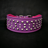 "Crystal" 2.8 inch wide soft leather collar