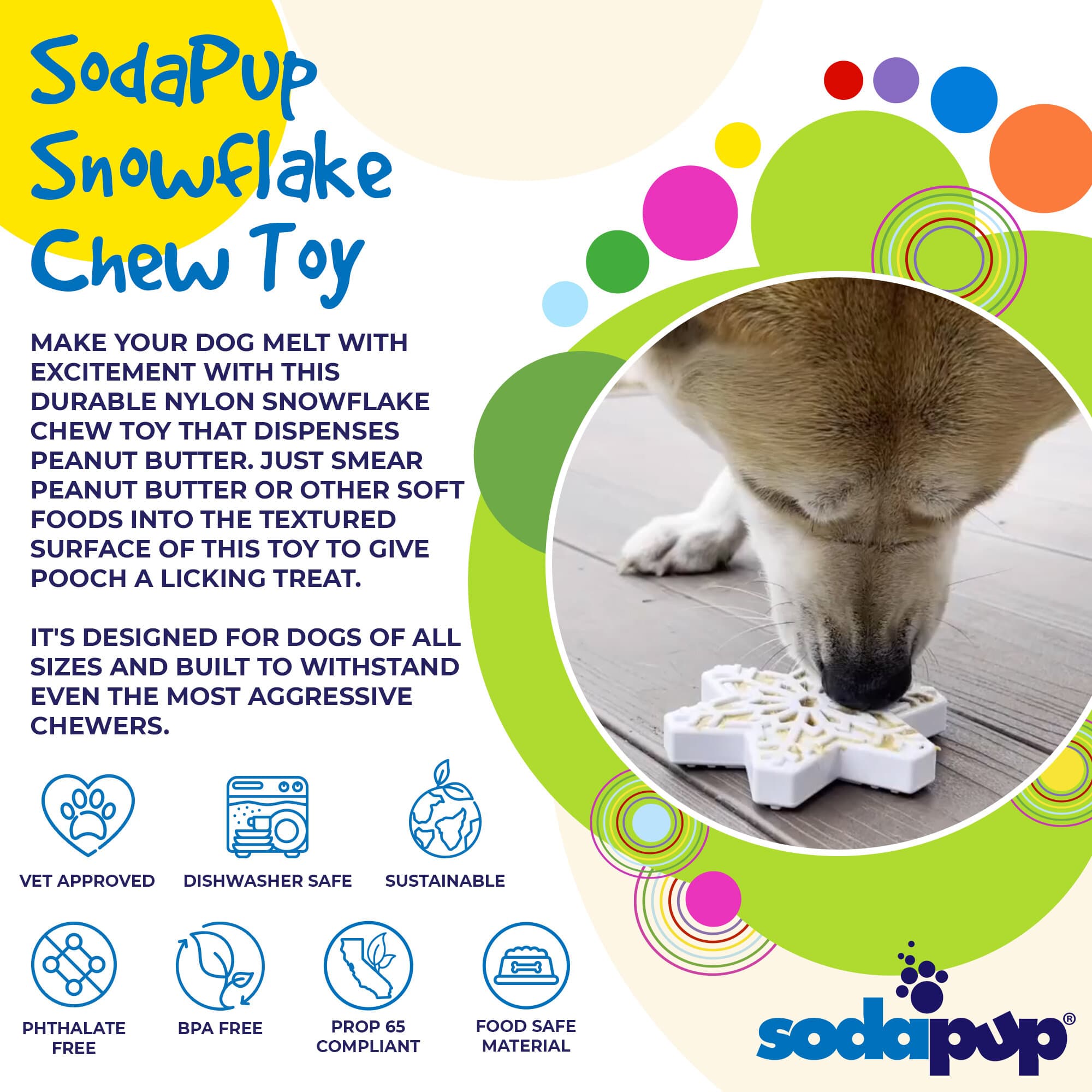 Snowflake Nylon Dog Chew & Enrichment Toy | SodaPup
