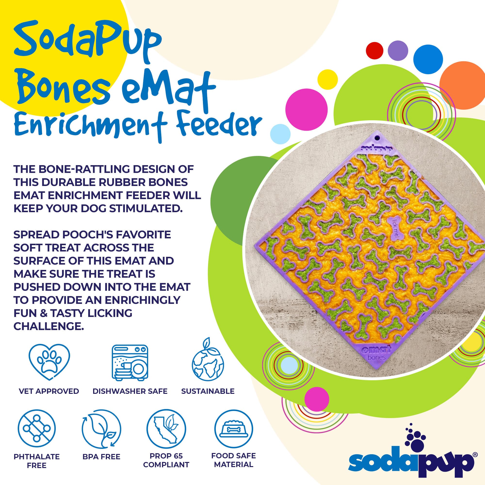 Bones Dog Lick Mat — Halloween Enrichment by SodaPup