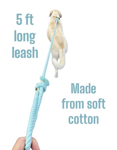Light Blue Boho Chic Style Rope Leash