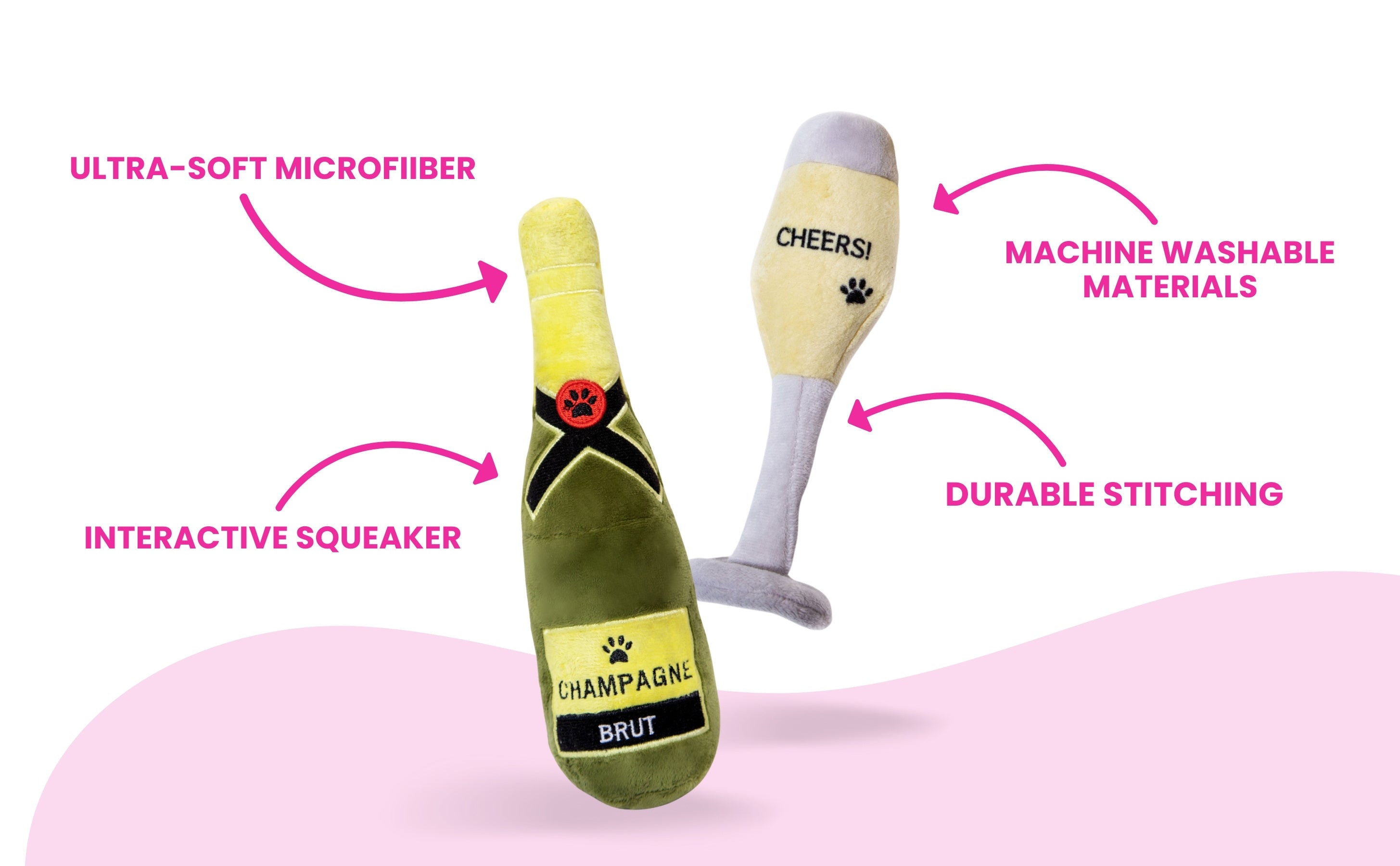 Champagne Bottle Dog Toy