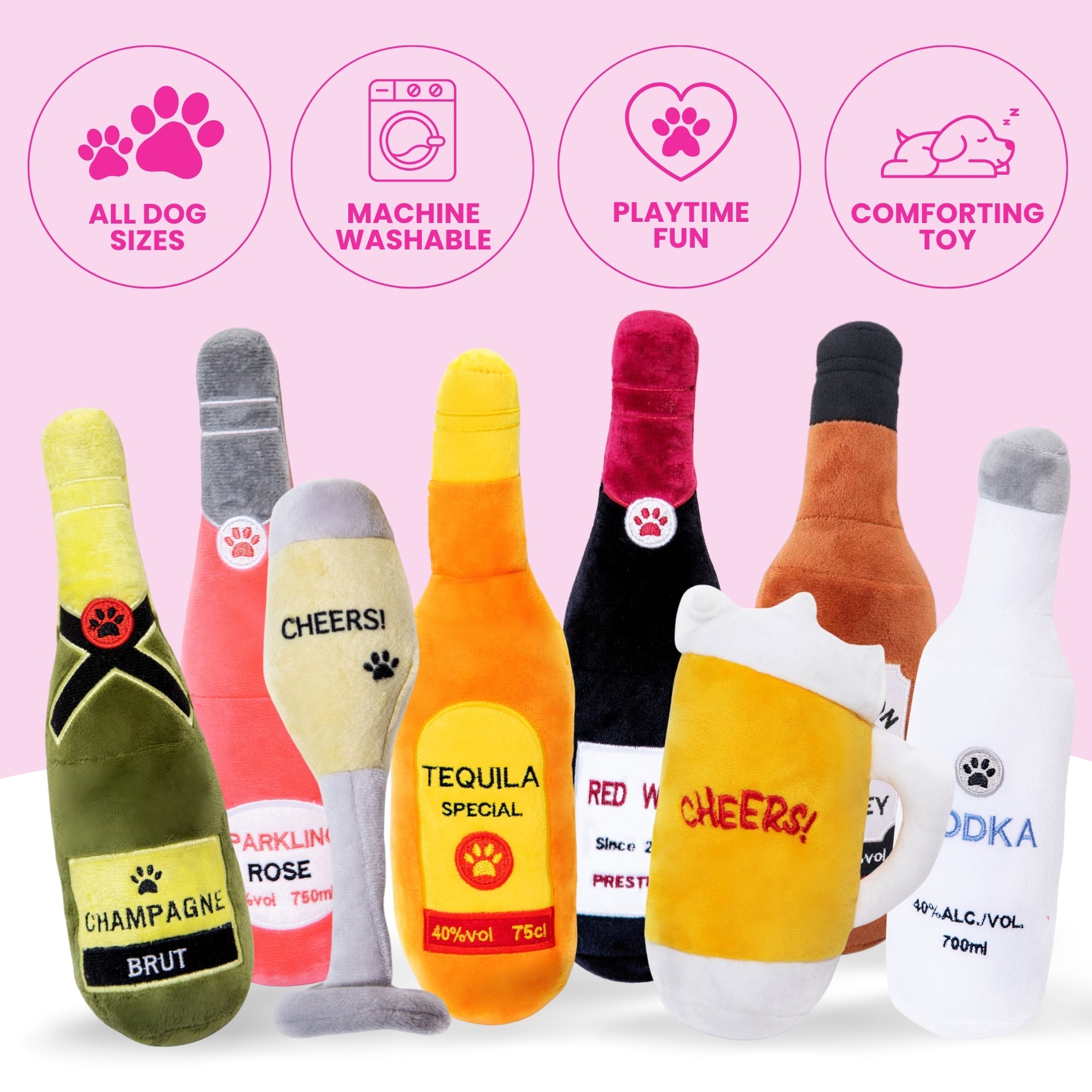 Champagne Bottle Dog Toy