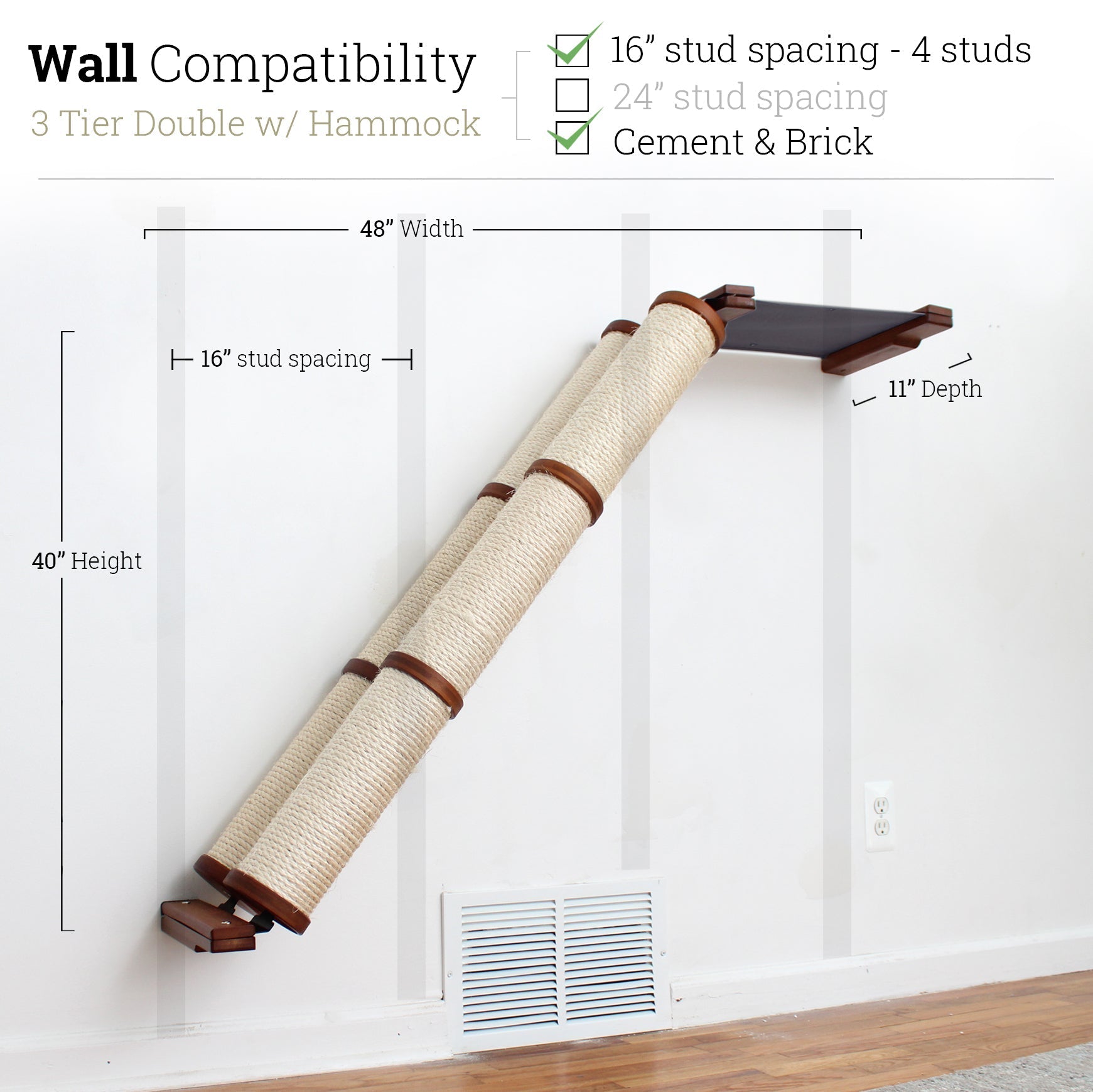 Slanted Cat Scratcher for Wall by Catastrophic Creations