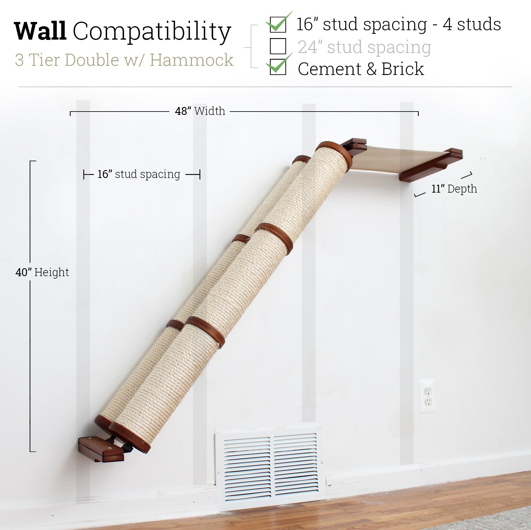 Slanted Cat Scratcher for Wall by Catastrophic Creations