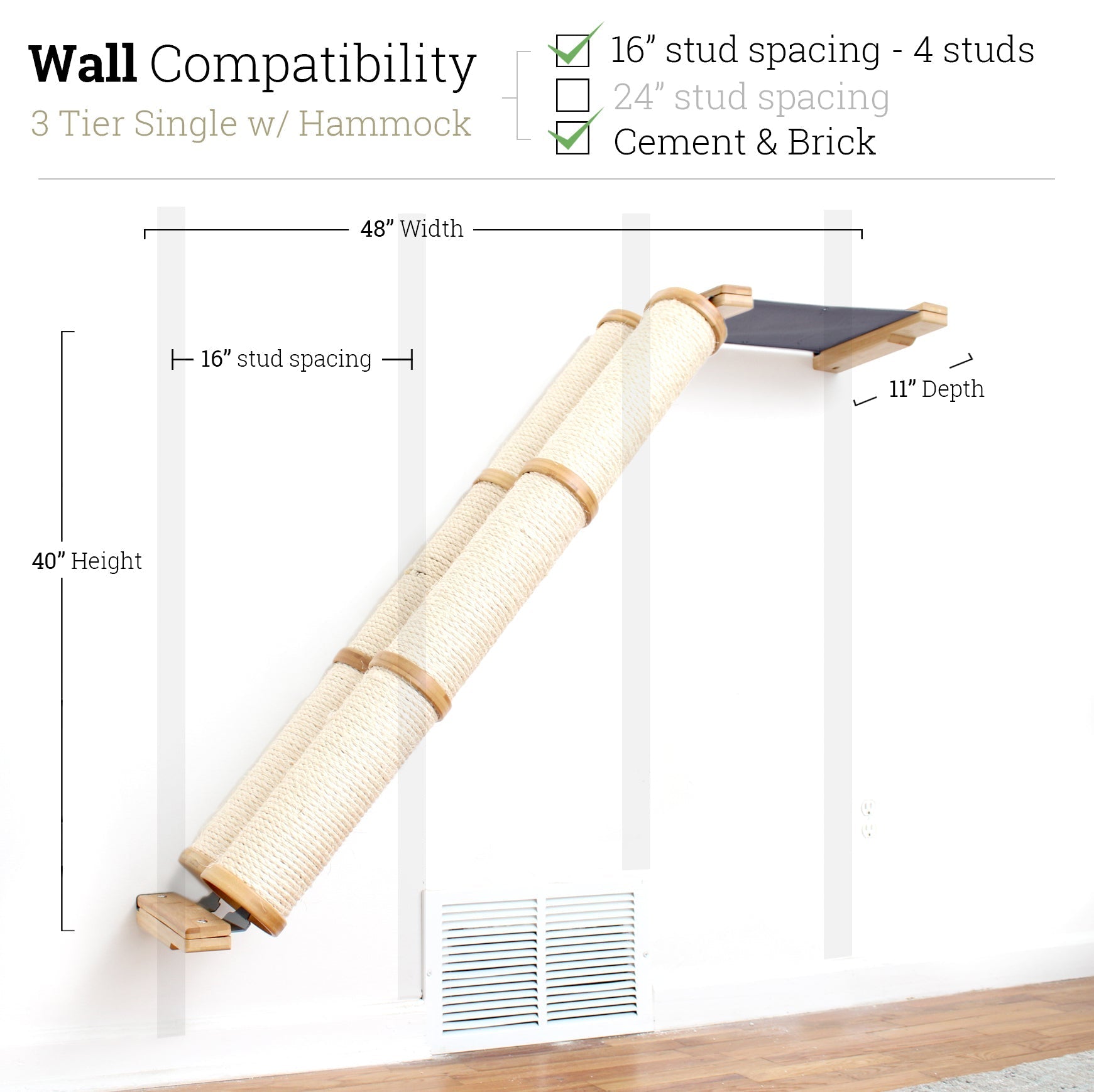 Slanted Cat Scratcher for Wall by Catastrophic Creations