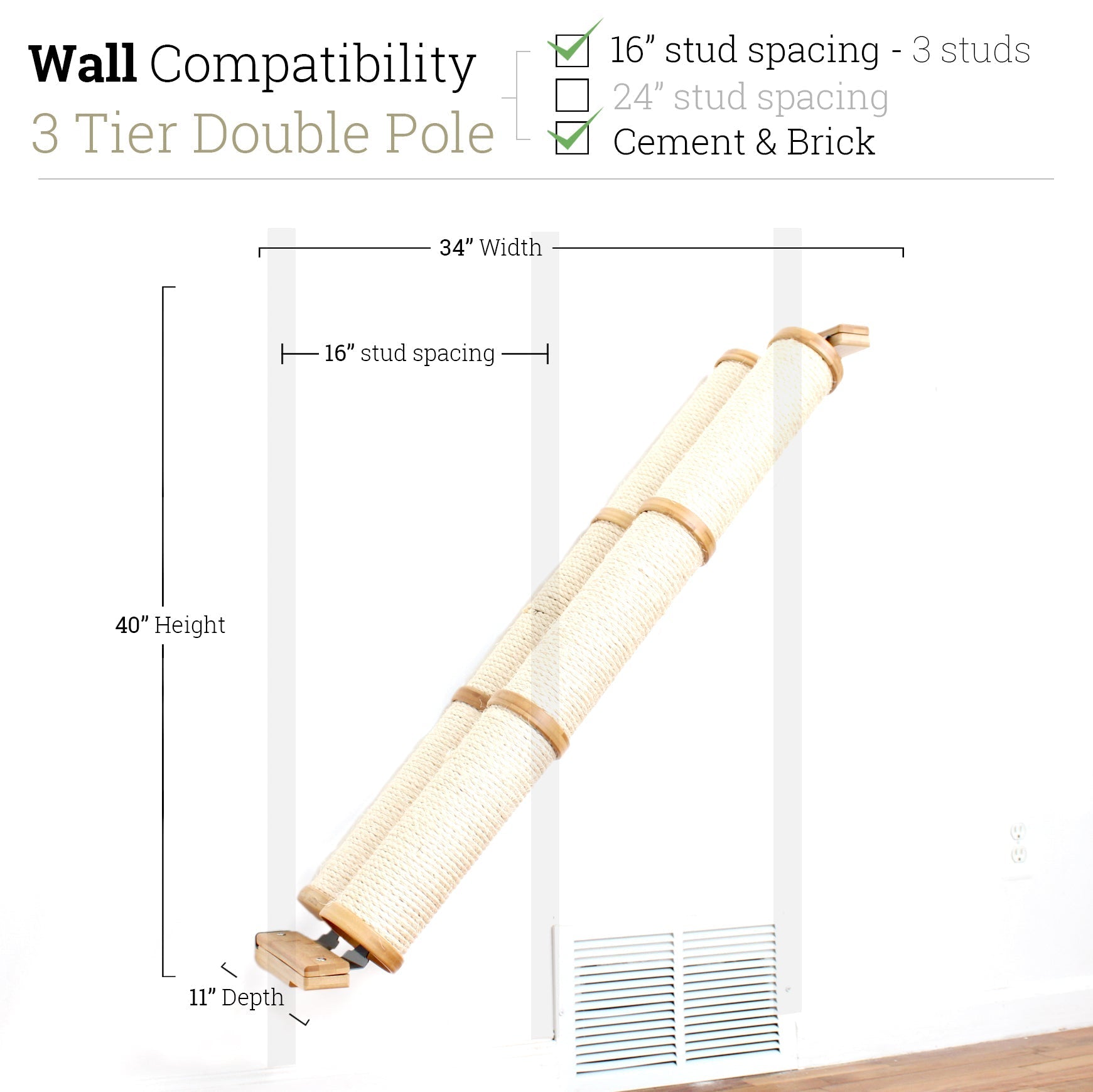 Slanted Cat Scratcher for Wall by Catastrophic Creations
