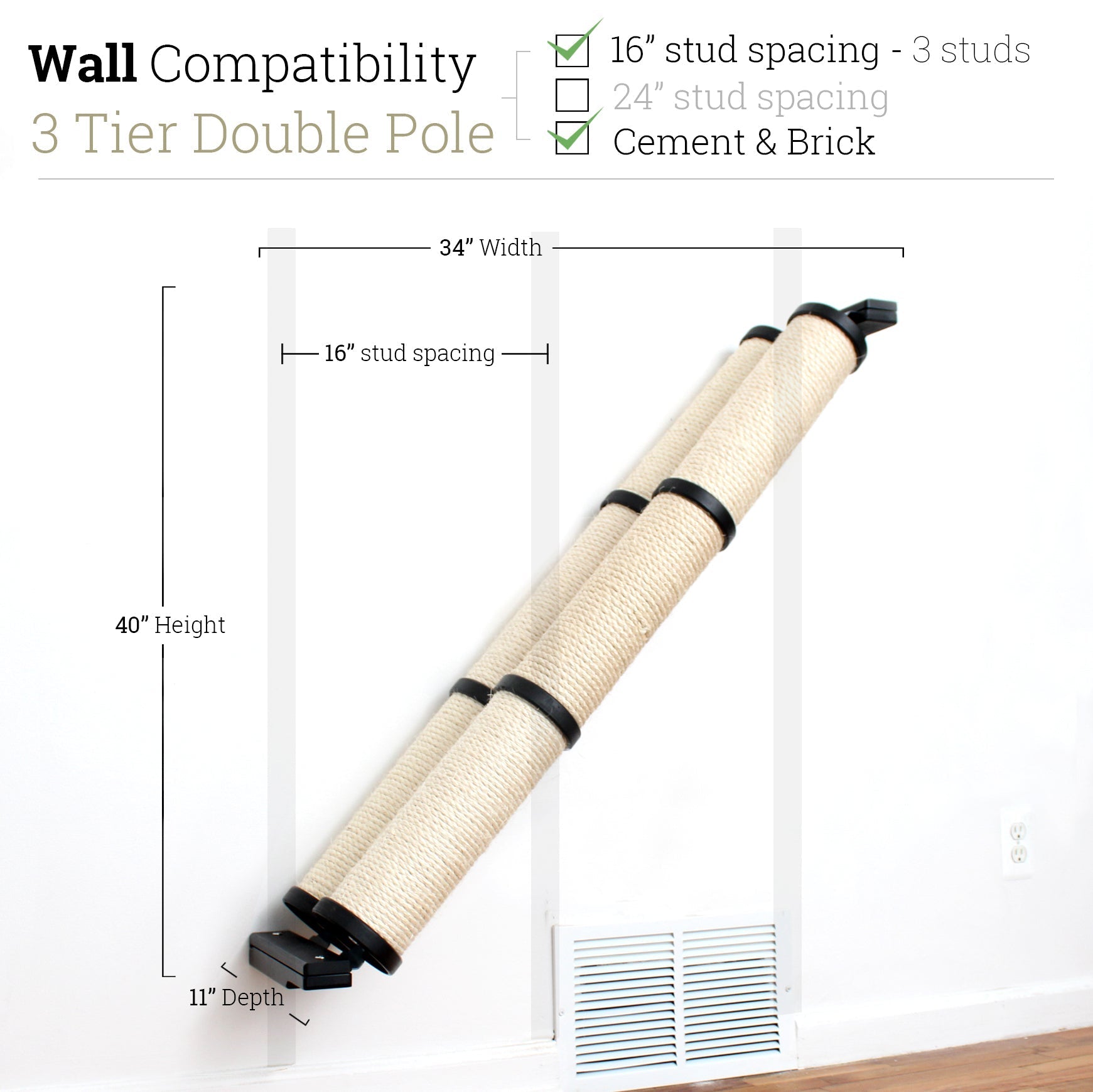 Slanted Cat Scratcher for Wall by Catastrophic Creations