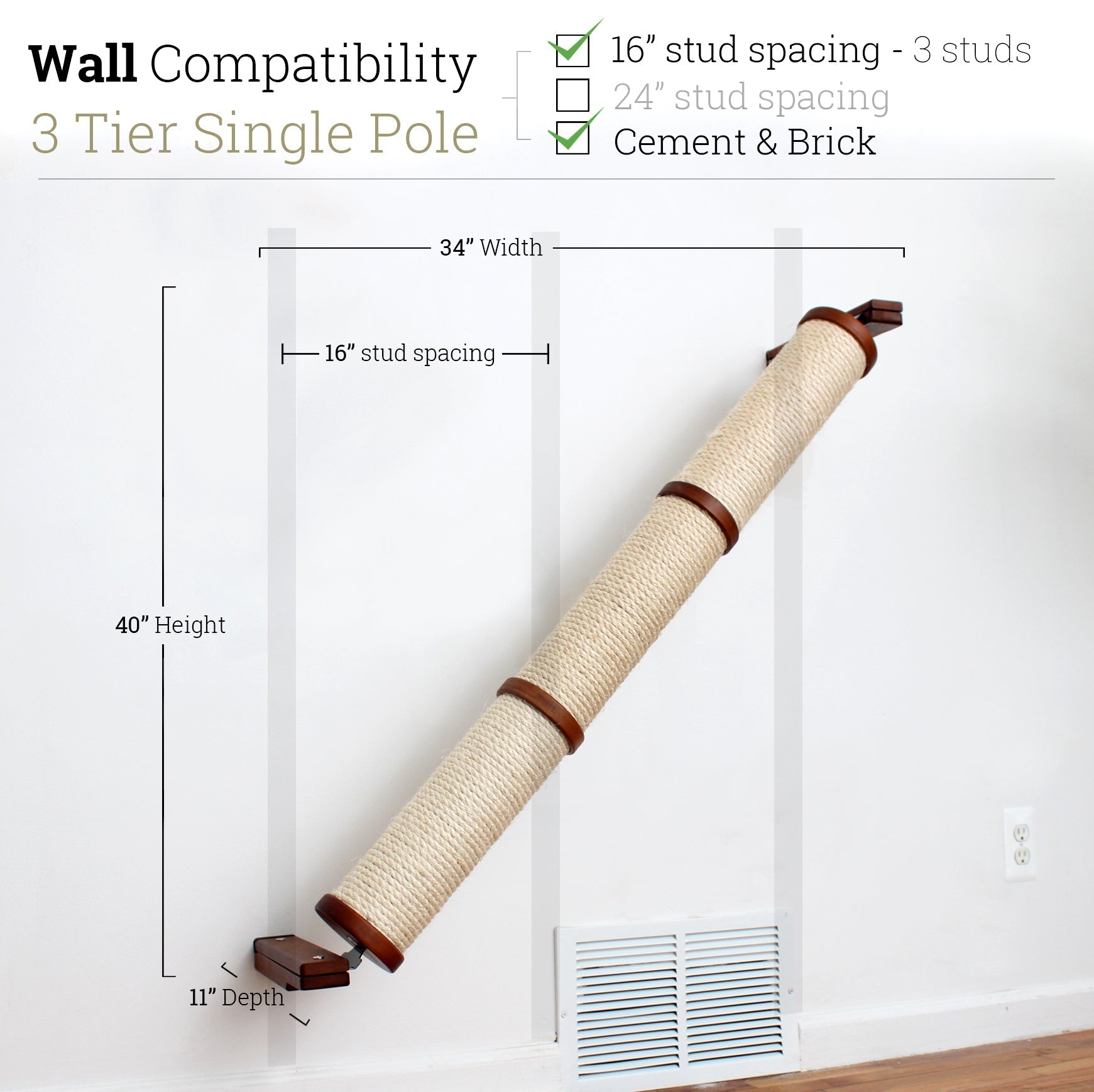 Slanted Cat Scratcher for Wall by Catastrophic Creations