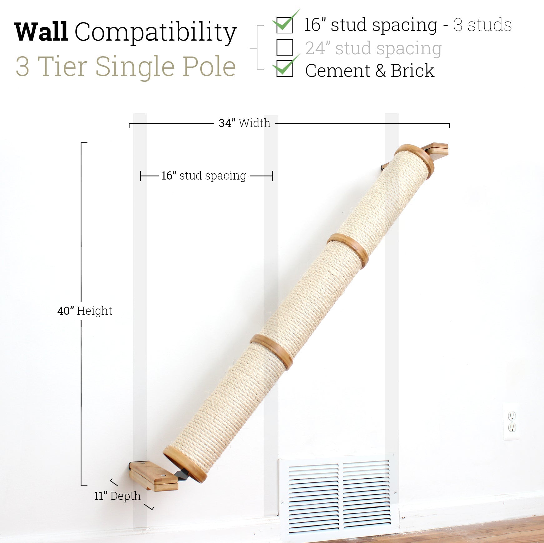 Slanted Cat Scratcher for Wall by Catastrophic Creations
