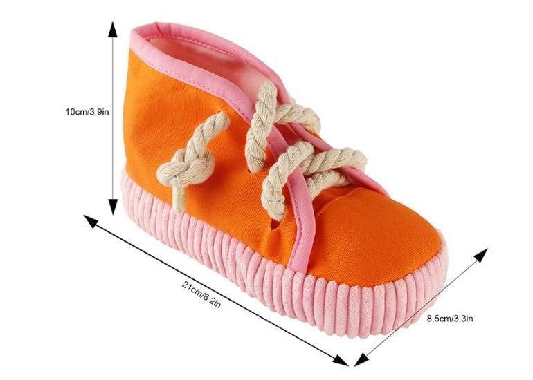 2 Pack Squeaky Shoes with Lace Dog Toys