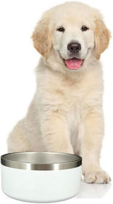 White Stainless Steel Dog Bowl