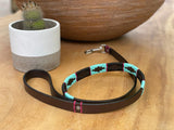 Black with Turquoise Dog Leash