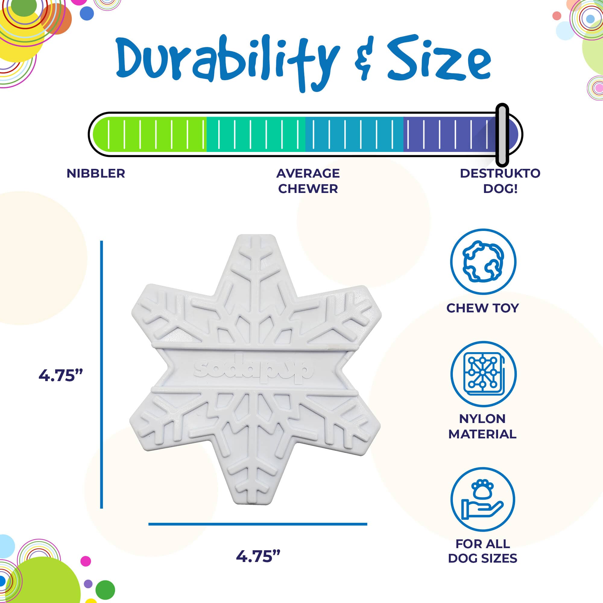 Snowflake Nylon Dog Chew & Enrichment Toy | SodaPup