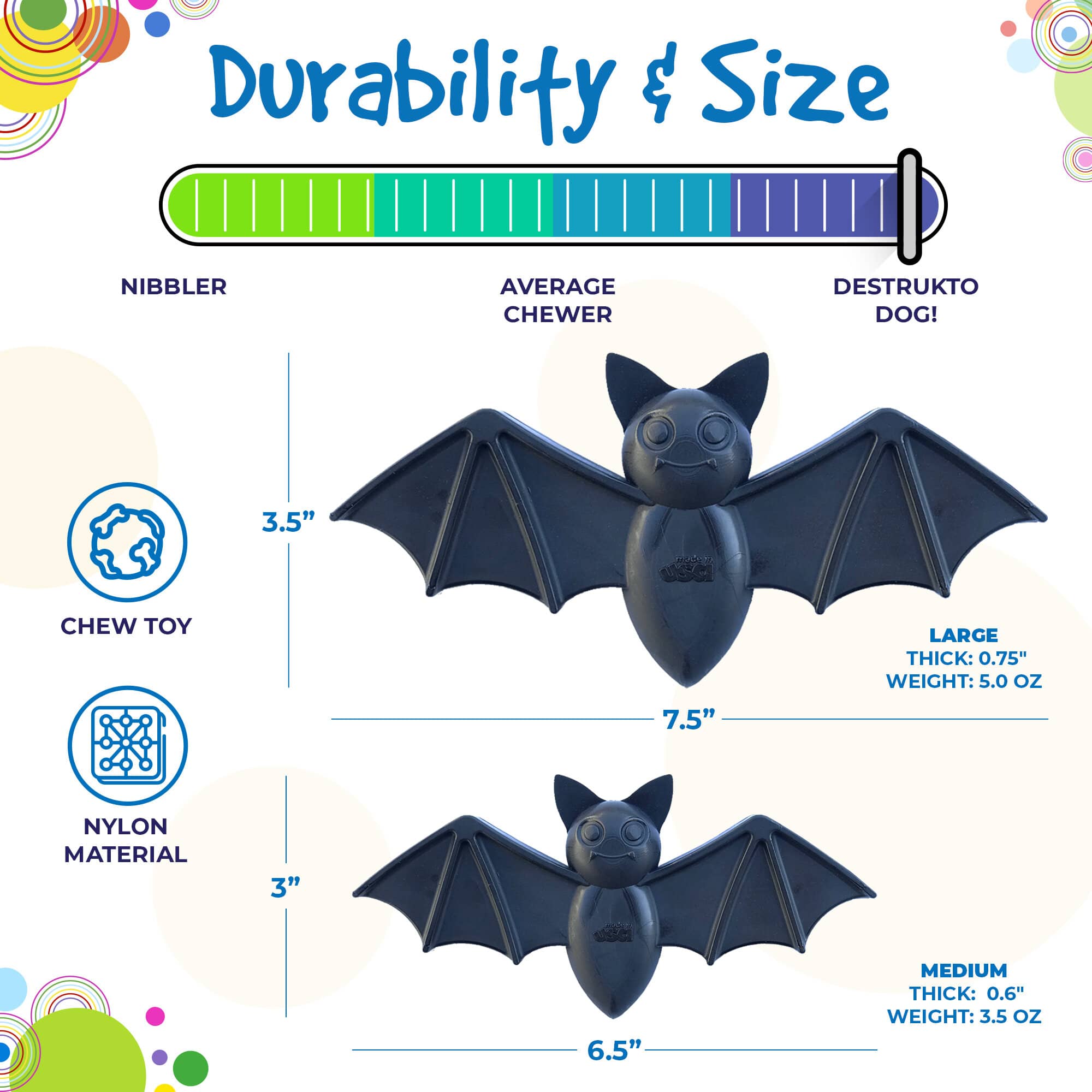 Vampire Bat Dog Chew Toy — Halloween eChew by SodaPup
