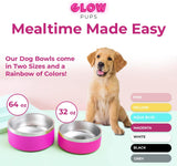 Bright Pink Stainless Steel Dog Bowl