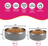 Grey Stainless Steel Dog Bowl