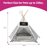 Grey and White Striped Pet Teepee