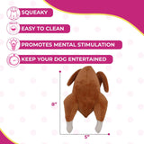 Thanksgiving Squeaky Plush Turkey Dog Toy