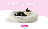 Calming Faux Fur Dog Bed with Memory Foam Bolster