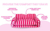 Cozy Beige and Cream Striped Sofa Dog Bed