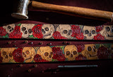 Skull and Roses Dog Collar