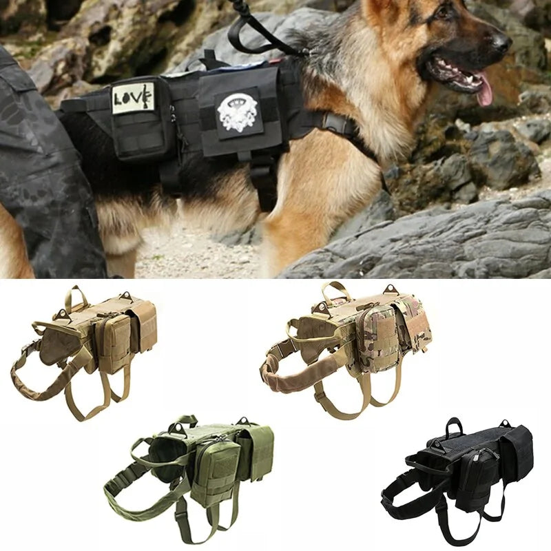 Tactical Military Dog HarnessIntroducing our Tactical Military Dog Harness, the perfect combination of style and functionality. Made with premium quality nylon material and designed for durabiliTactical Military Dog Harness