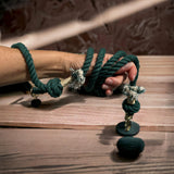 Dark Green Boho Chic Rope Leash