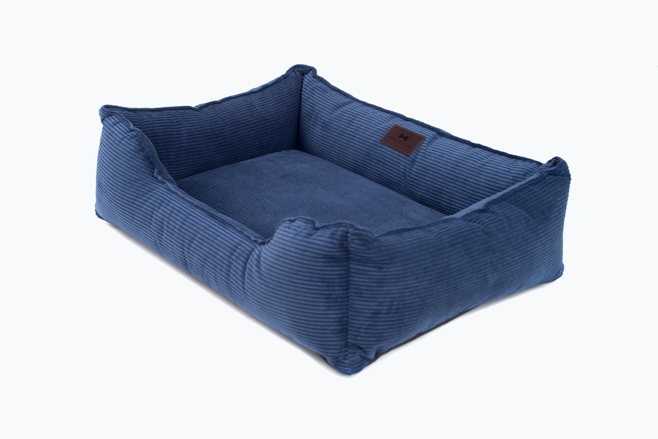 Fancy Corduroy Sleeper Dog Bed - Denim Color