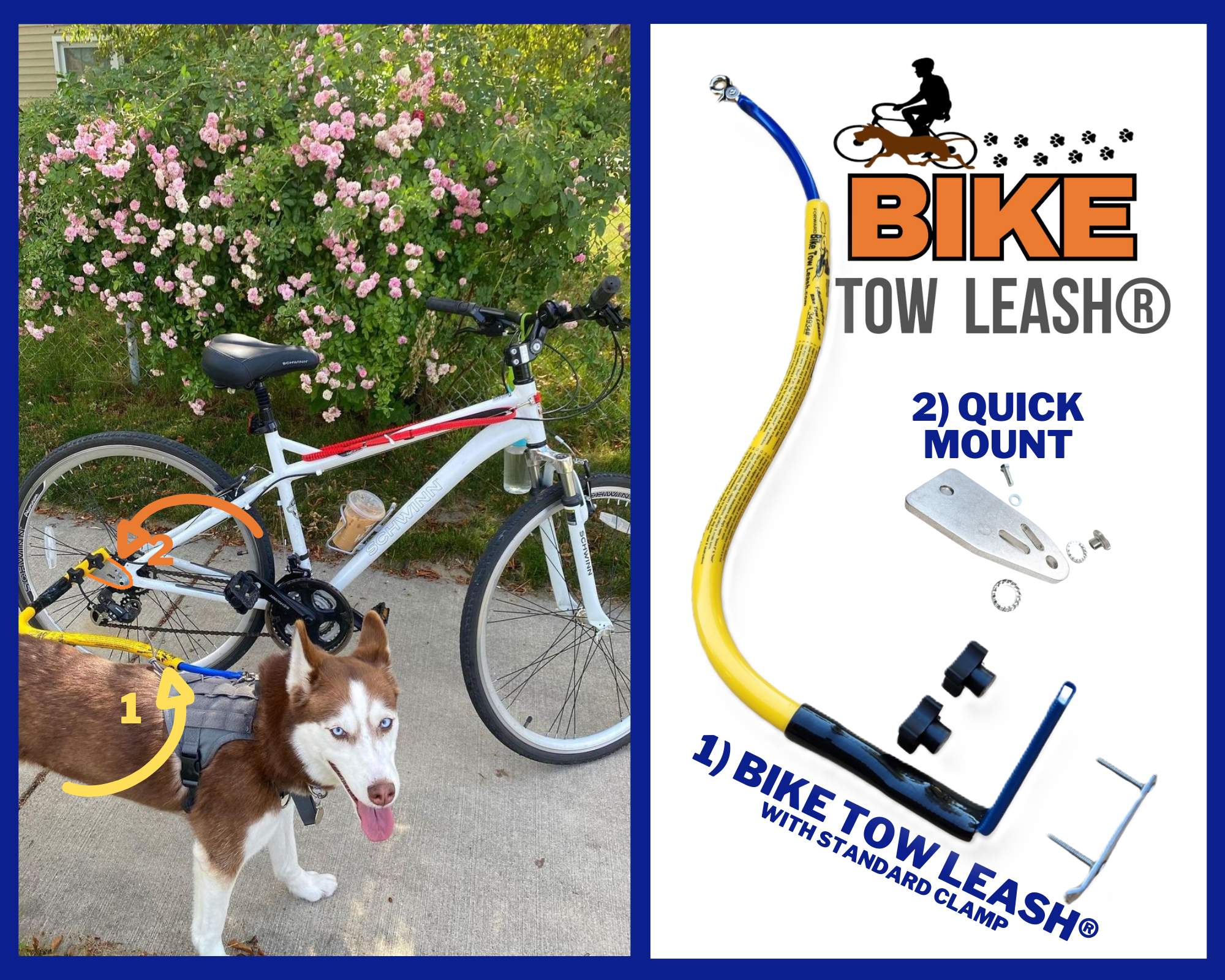Bike Tow Leash Quick Mount Package