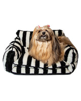 Chic Comfort Black and White Striped Sofa Dog Bed