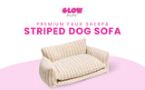 Cozy Beige and Cream Striped Sofa Dog Bed