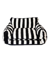 Chic Comfort Black and White Striped Sofa Dog Bed