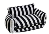 Chic Comfort Black and White Striped Sofa Dog Bed