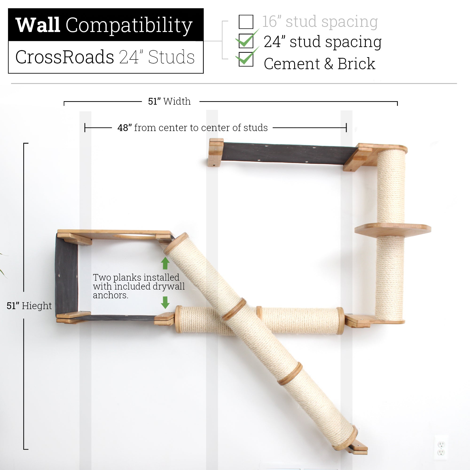 The Crossroads - Cat Wall Scratcher - Tree with Ramp by Catastrophic Creations
