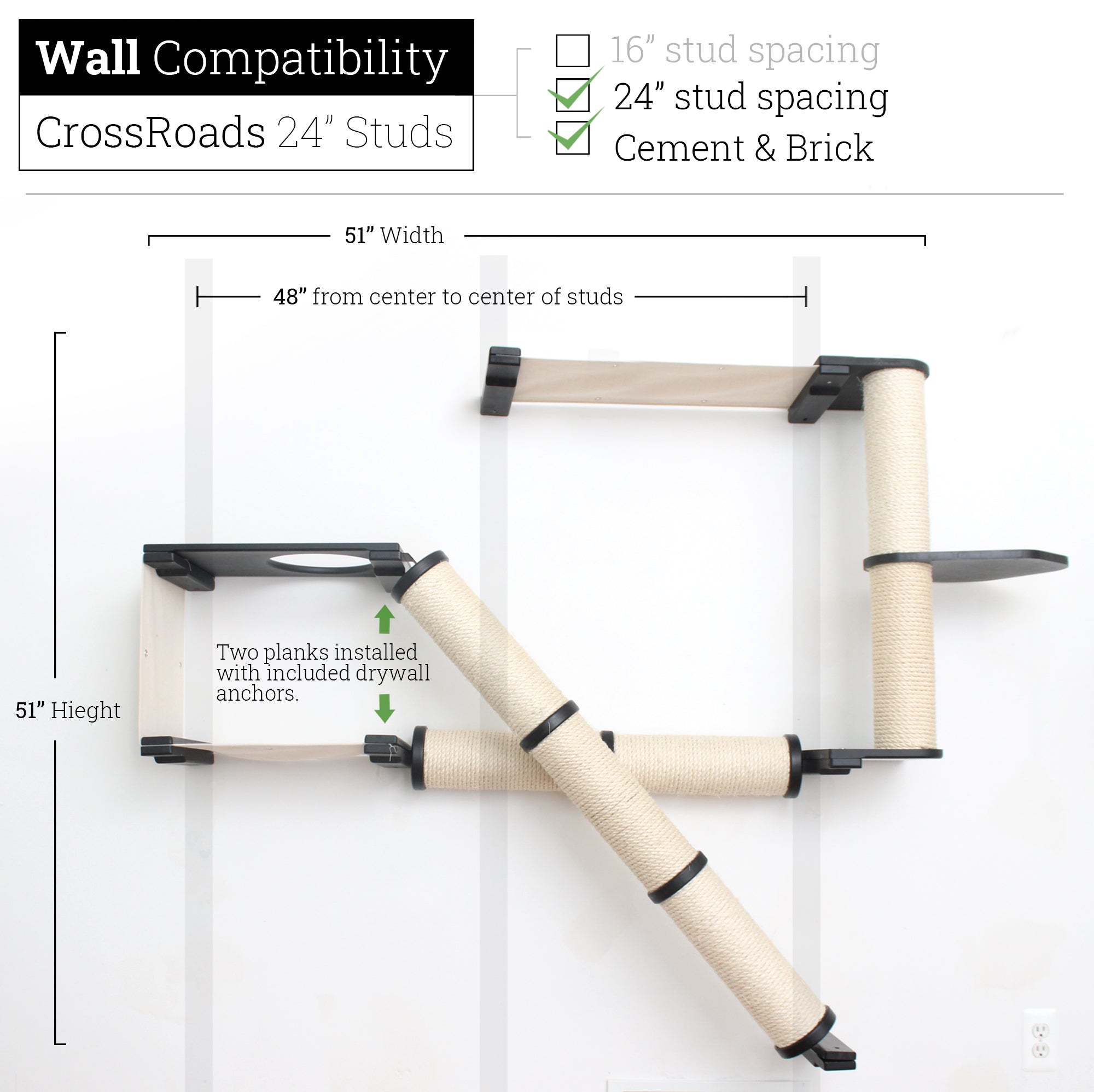 The Crossroads - Cat Wall Scratcher - Tree with Ramp by Catastrophic Creations