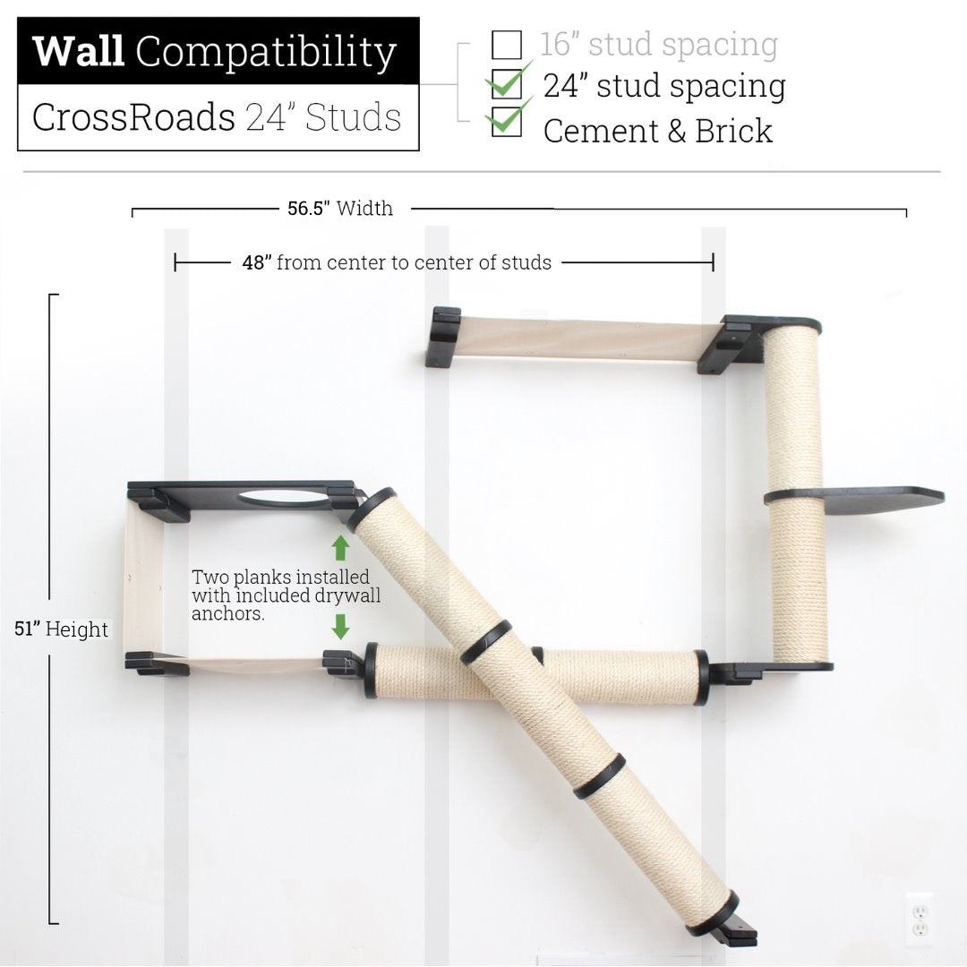 The Crossroads - Cat Wall Scratcher - Tree with Ramp by Catastrophic Creations
